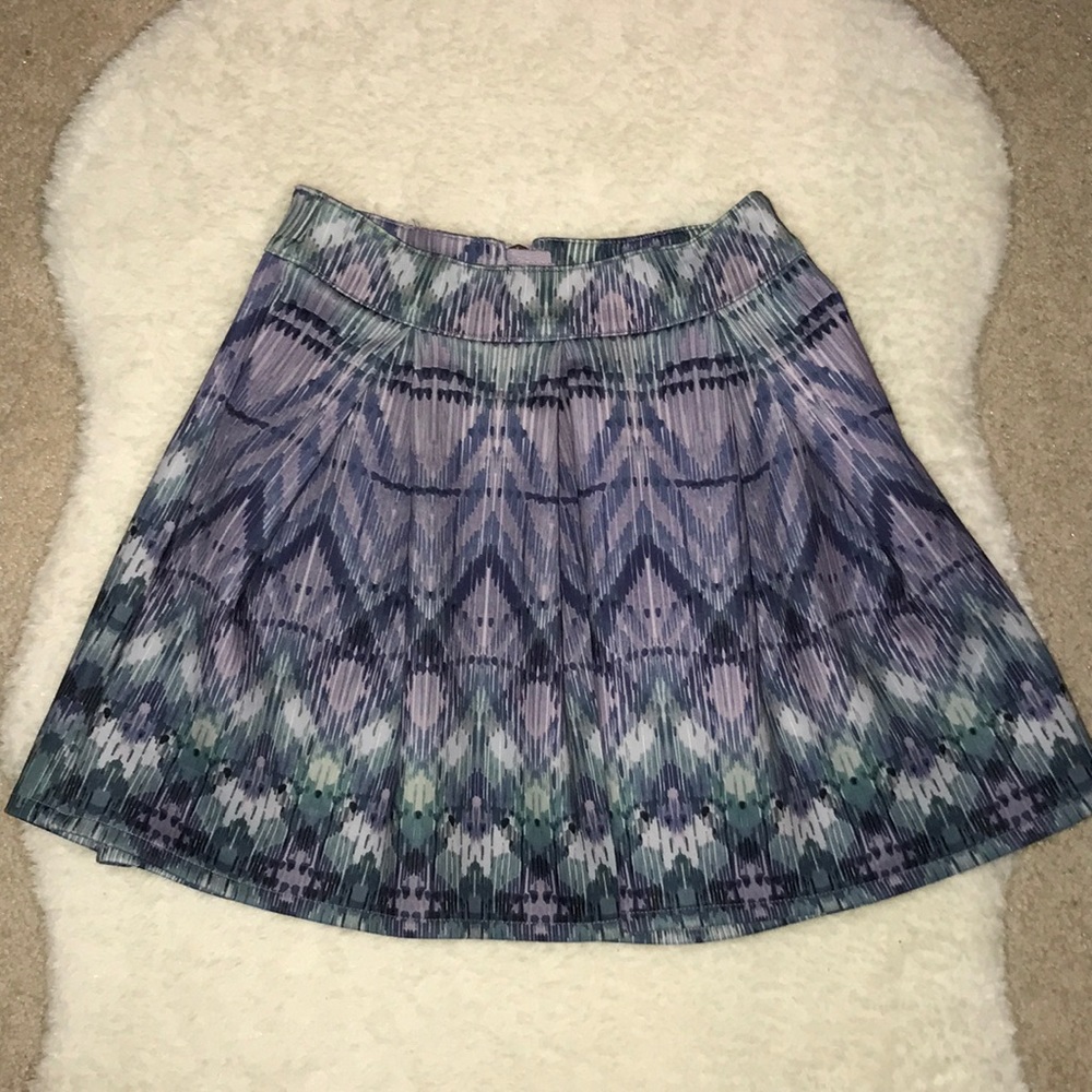 NWOT Aeropostale Pleated Blue and Purple Zip-Up Skater Skirt